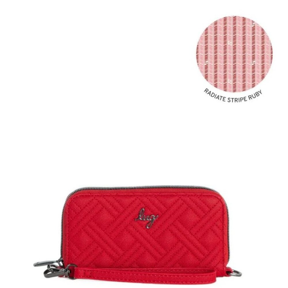 Lug Whirly Matte Luxe VL RFID Wristlet Wallet Ruby Red